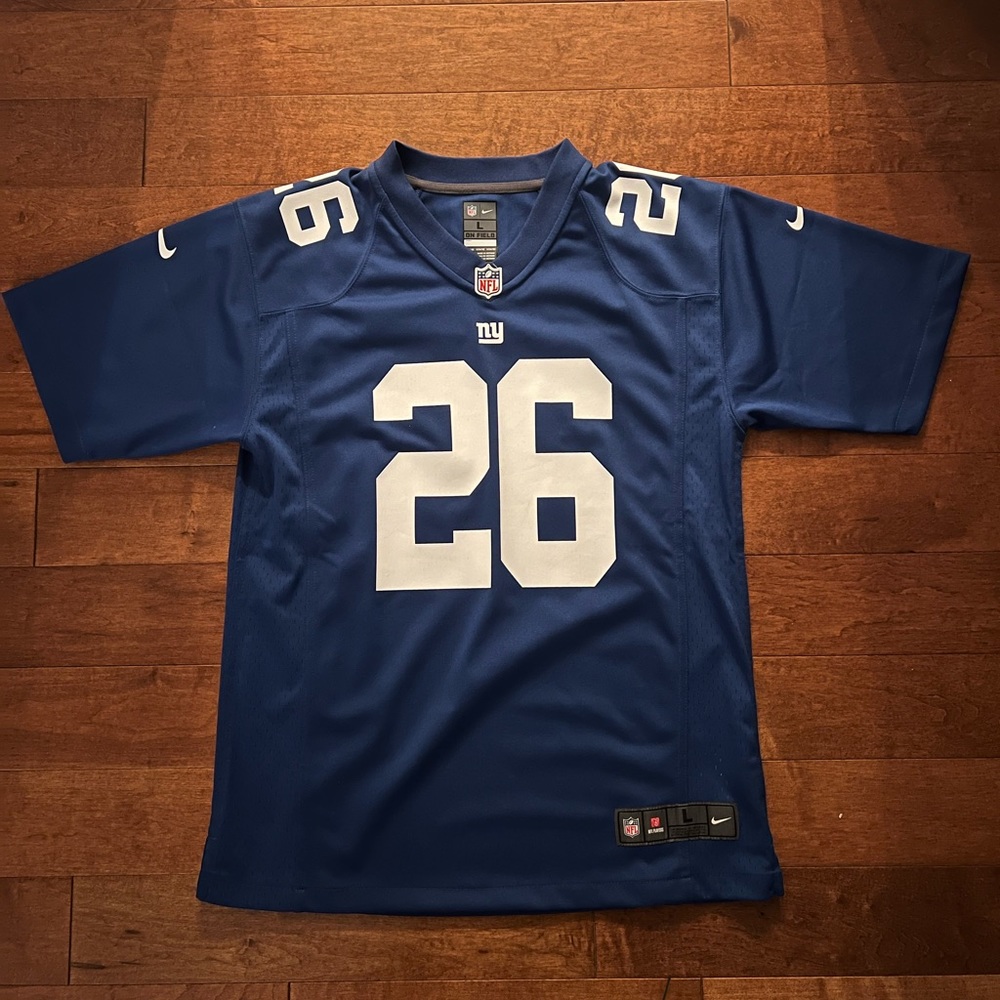 New York Giants Saquon Barkley Blue Home Jersey- Boys Large